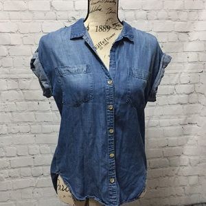 Anthropologie Cloth and Stone Denim Button Down Top